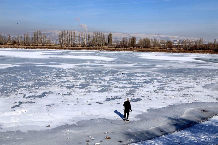 Sivas ta Kızılırmak ve bazı göller buz tuttu Son Dakika Haberler