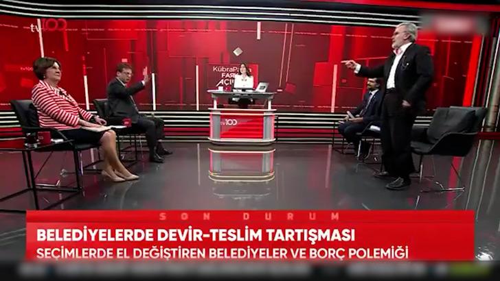 Canlı yayında gerginlik Tansiyon yükselince bir anda ayağa fırladı