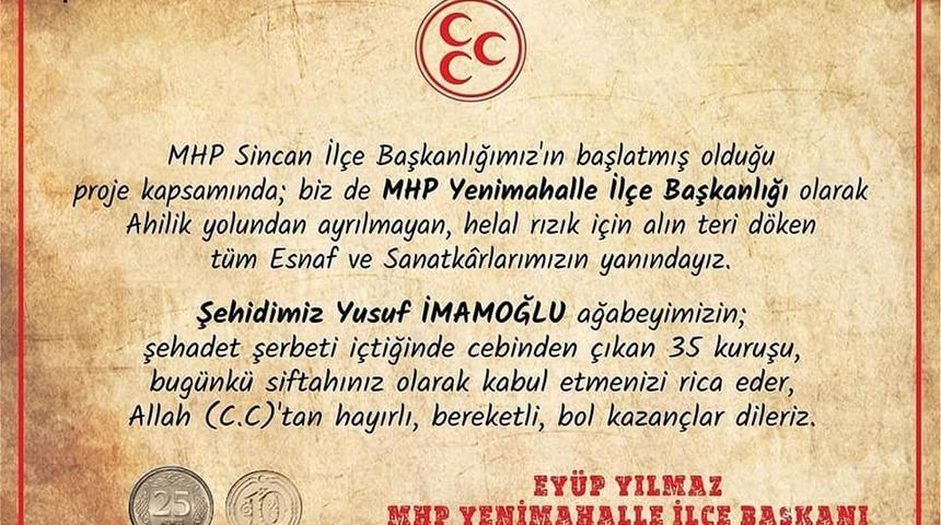 Esnaf, &Uuml;lk&uuml;c&uuml; şehit Yusuf İmamoğlu&rsquo;nun anısına 35 kuruş siftahla d&uuml;kkan a&ccedil;tı