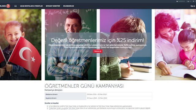 THY'den öğretmenlere yüzde 25 indirim