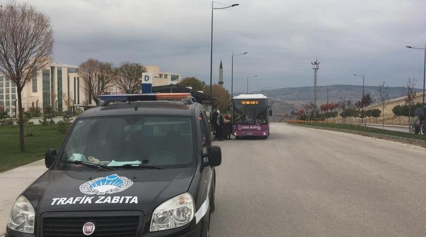 &Ccedil;ankırı zabıtasından halk otob&uuml;slerine denetim