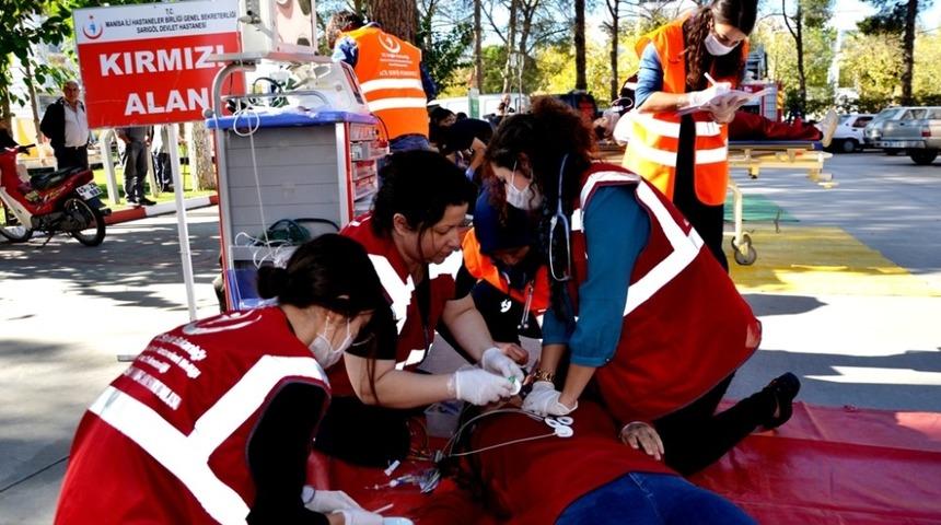 Sarıg&ouml;l Devlet Hastanesinde yangın tatbikatı