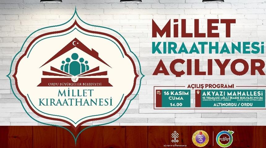 Ordu&rsquo;da &ldquo;Millet Kıraathanesi&rdquo; a&ccedil;ılıyor