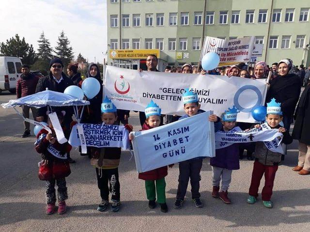 Beyşehir’de  Dünya Diyabet Günü farkındalık yürüyüşü