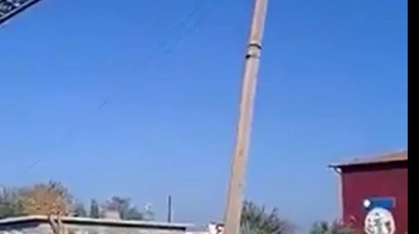 Elektrik direğine &ccedil;ıkan kediyi, itfaiye ekipleri kurtardı