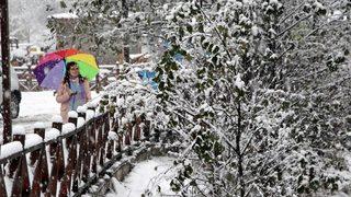 Uzungöl'de muhteşem kar manzarası