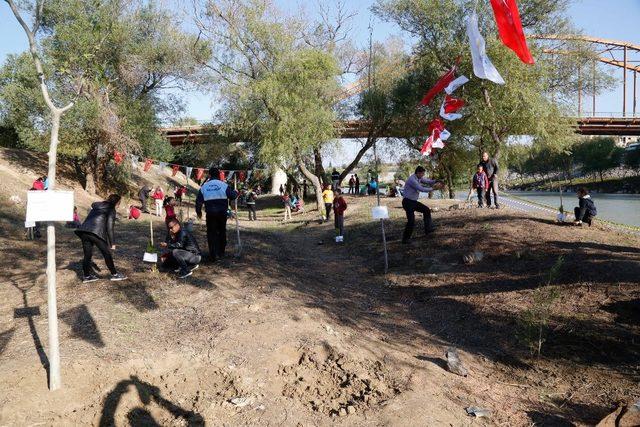 Öğrenciler Ceyhan Nehri kıyılarını ağaçlandırıyor