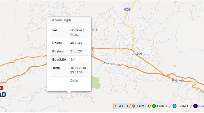Düzce’de 3.4 büyüklüğünde deprem! (Son depremler)
