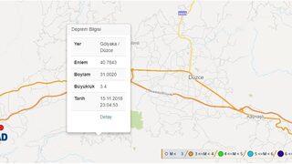 Düzce’de 3.4 büyüklüğünde deprem! (Son depremler)