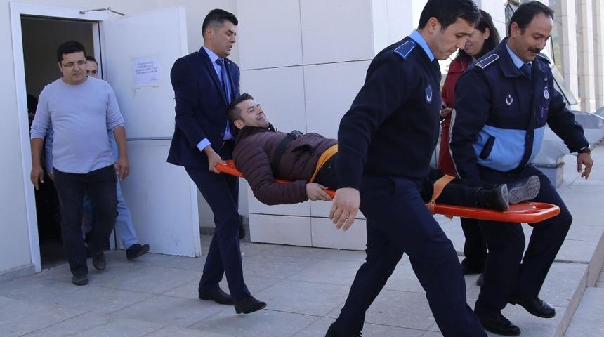 D&ouml;şemealtı Belediyesi&rsquo;nde yangın tatbikatı