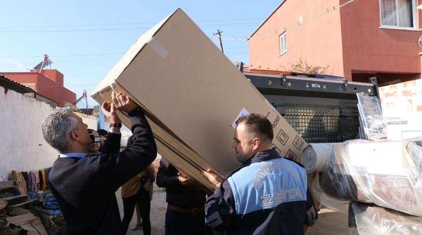 B&uuml;y&uuml;kşehir, yangın mağduru aileleri sevindirdi