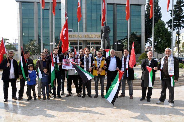 Reyhanlı’daki Filistinlilerden Gazze’ye destek