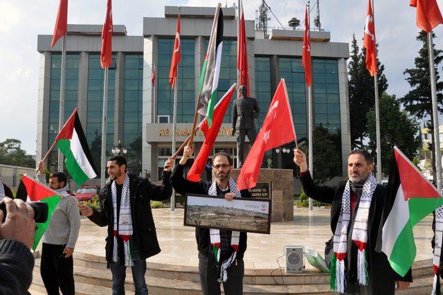 Reyhanlı’daki Filistinlilerden Gazze’ye destek
