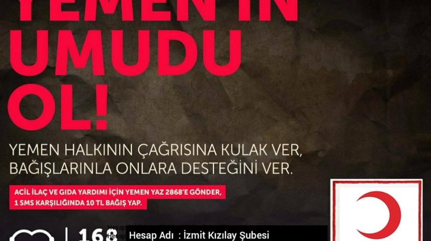 T&uuml;rk Kızılayı Kocaeli Şubesinden Yemen&rsquo;e yardım &ccedil;ağrısı
