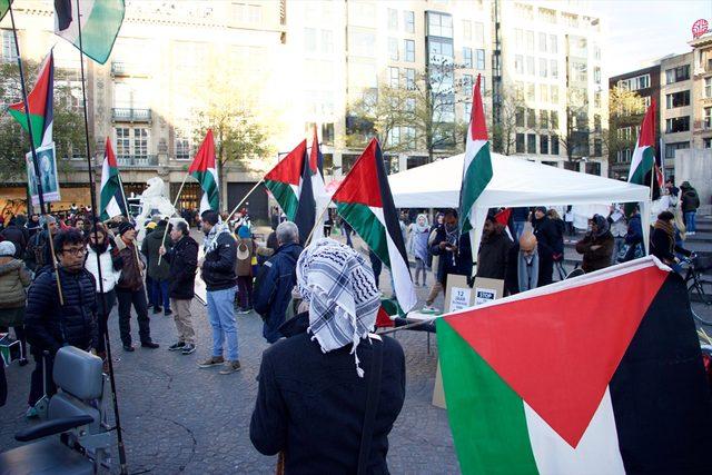 Hollanda'da Filistin'e destek gösterisi