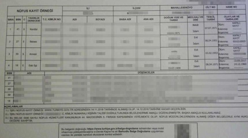 Evli ve iki çocuk annesi kadın nüfus kayıt örneği almak isteyince büyük şok yaşadı!