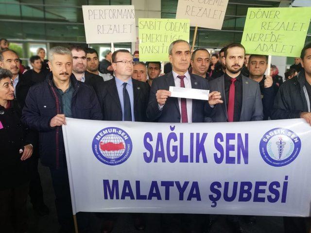 Sağlık-Sen Malatya Şubesinden Döner Sermaye protestosu