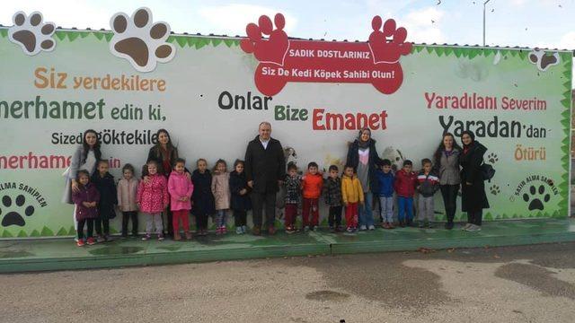 Anasınıfı öğrencileri geçici hayvan bakımevini ziyaret etti