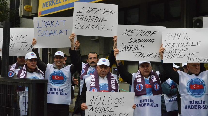 PTT taşeron işçilerinden eylem