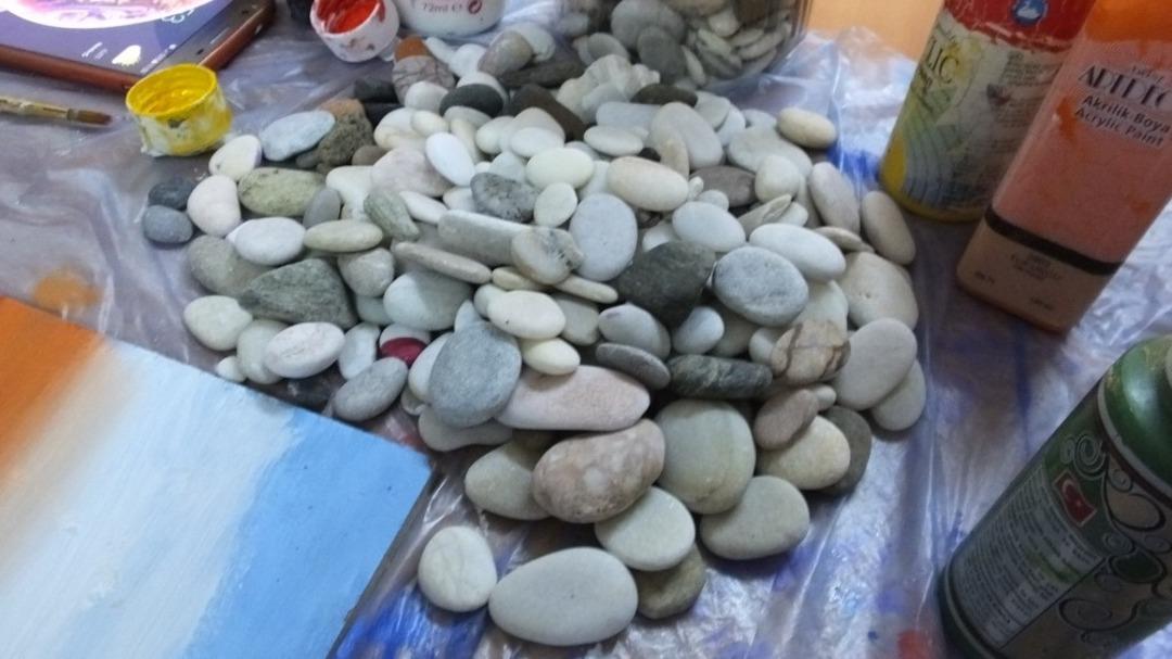 Deniz taşları tablo oluyor