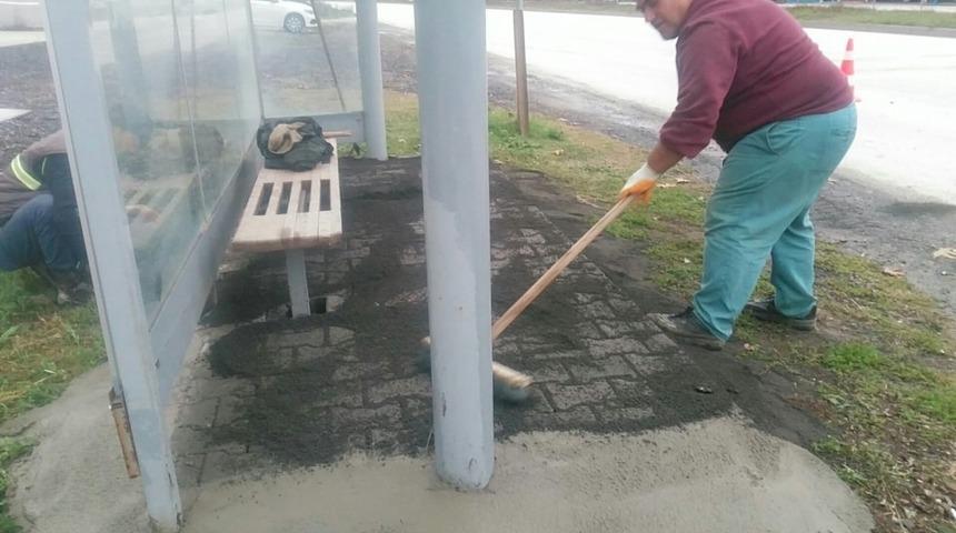 Duraklarda zemin iyileştirmesi yapıldı