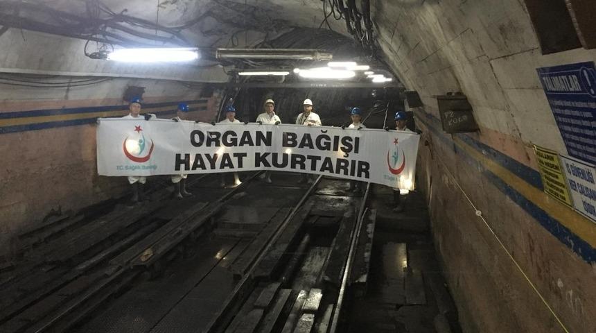 Organ bağışı i&ccedil;in yerin 750 metre altına indiler
