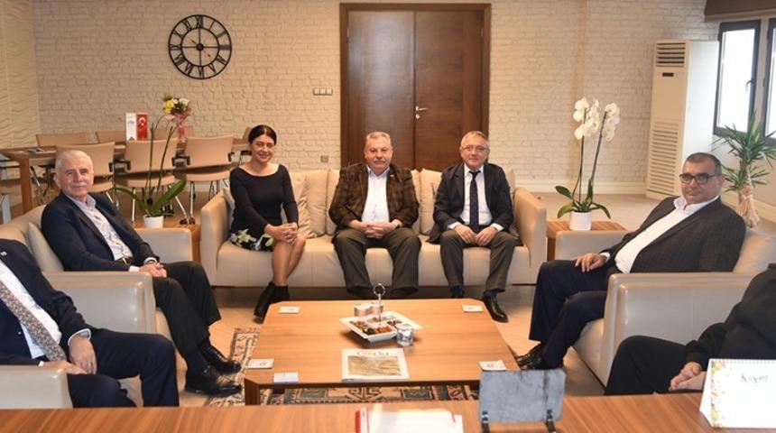 &Ccedil;orlu Jandarma Komutanı Korkmaz, Başkan Sarıkurt ile g&ouml;r&uuml;şt&uuml;