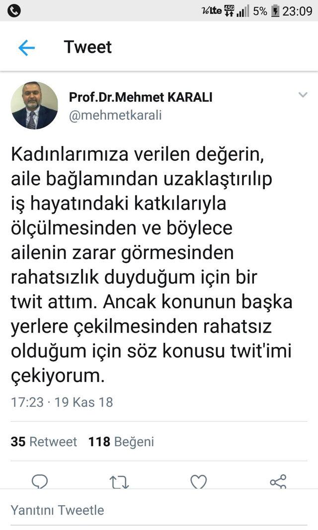 'Kadın adaya oy vermeyeceğim' diyen Dekan, istifa etti