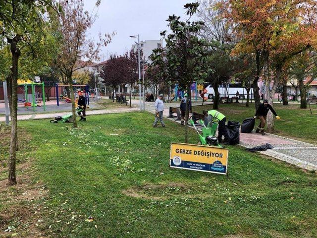 Gebze’deki parklarda kışa hazırlık başladı