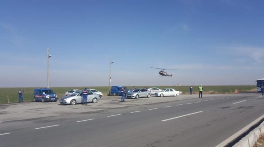 Aksaray&rsquo;da jandarmadan helikopter destekli uygulama