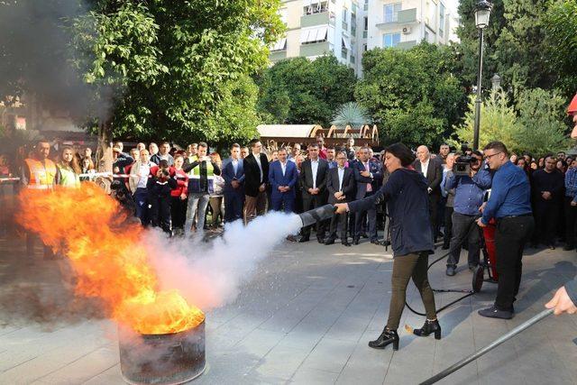 Adana Büyükşehir’de yangın tatbikatı