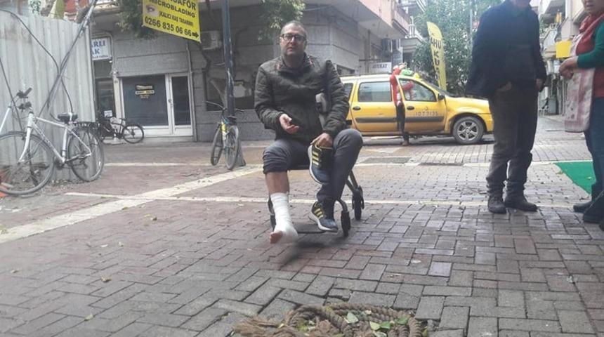 Kapatılmayan &ccedil;ukura d&uuml;şen eski MHP il başkanının ayağı kırıldı