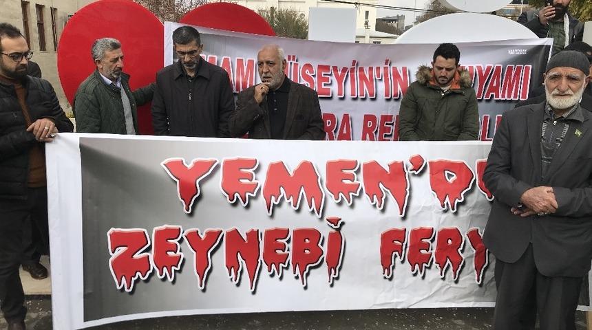 Yemen&rsquo;deki insani kriz protesto edildi