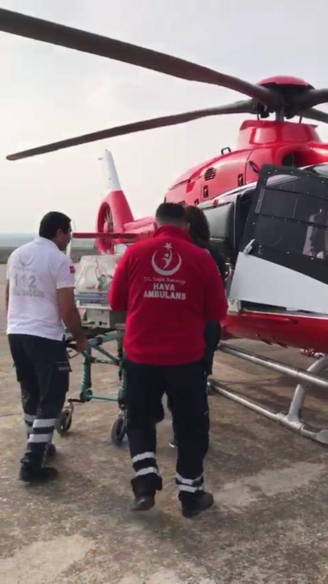 Eymen bebeğe ambulans helikopterle sevk