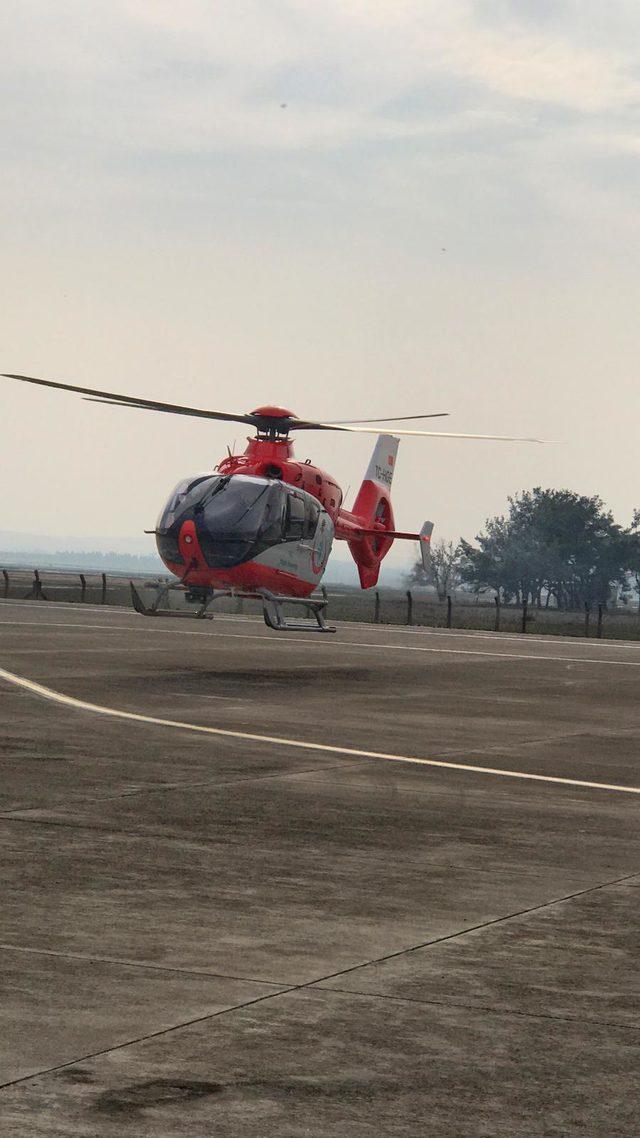 Eymen bebeğe ambulans helikopterle sevk