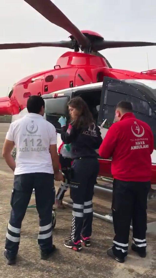 Eymen bebeğe ambulans helikopterle sevk