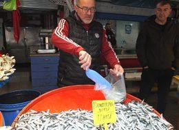 Balık fiyatları 5 TL'ye kadar düşünce vatandaş tezgahlara akın etti