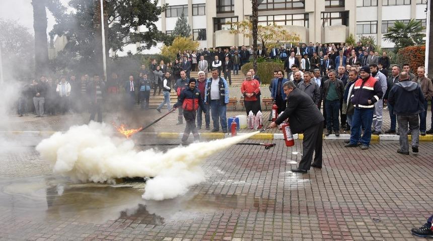 &Ouml;nce eğitim, sonra tatbikat yapıldı
