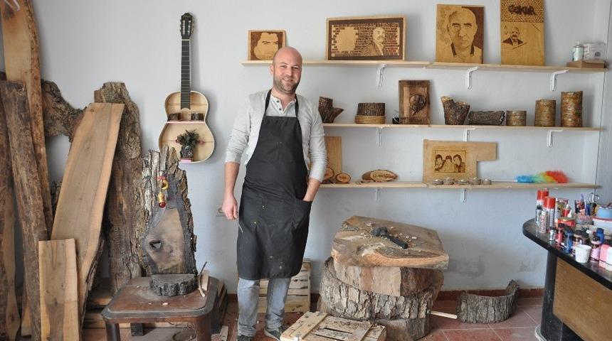 Edirneli usta Y&uuml;ksekova&rsquo;da ağa&ccedil; oyma at&ouml;lyesi a&ccedil;tı