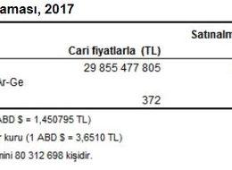 Ar-Ge harcamaları 2017 yılında yıllık yüzde 21.2 arttı 