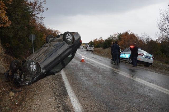 Tokat’ta otomobil takla attı: 1 yaralı