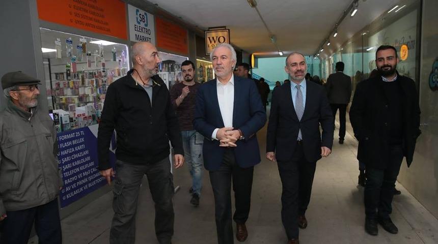 Başkan Sara&ccedil;oğlu, 15 Temmuz Şehitler Alt Ge&ccedil;idi esnaflarını ziyaret etti