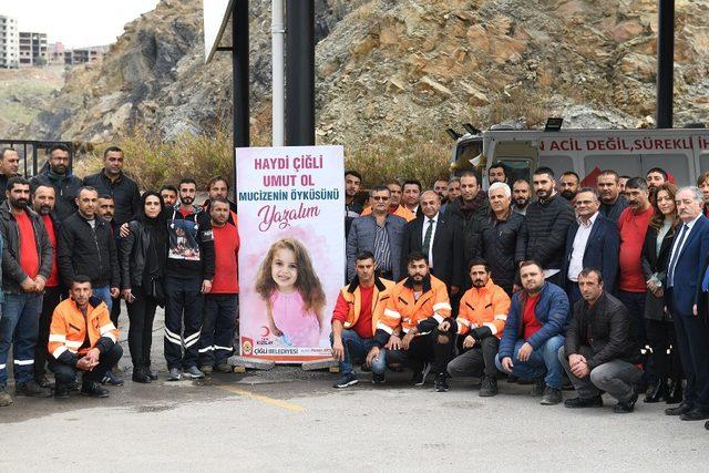 Donör olmak isteyen belediye çalışanlarından minik Öykü Arin’e destek