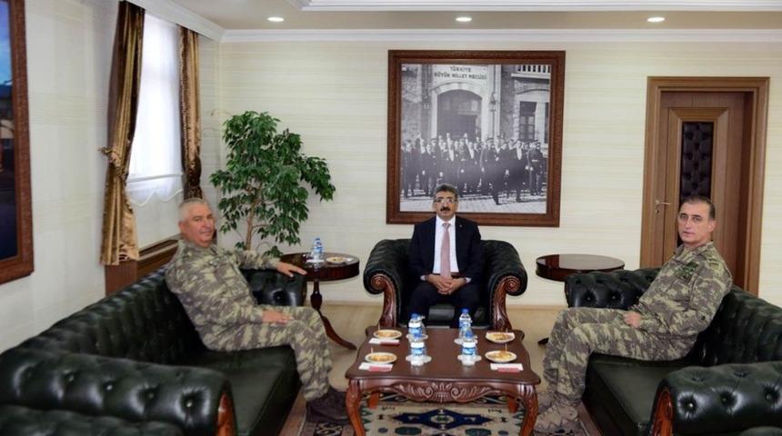 9.Kolordu Komutanı T&uuml;mgeneral Tarak&ccedil;ı&rsquo;dan Vali Bilmez&rsquo;e ziyaret