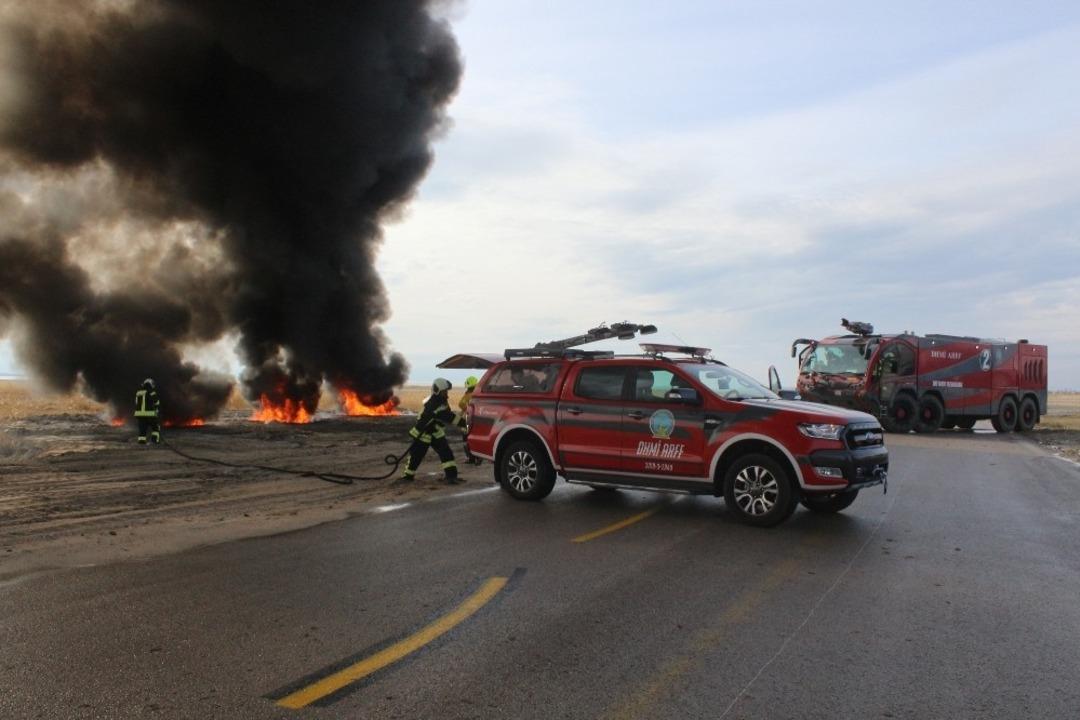 Van&rsquo;da ger&ccedil;eği aratmayan u&ccedil;ak kazası tatbikatı