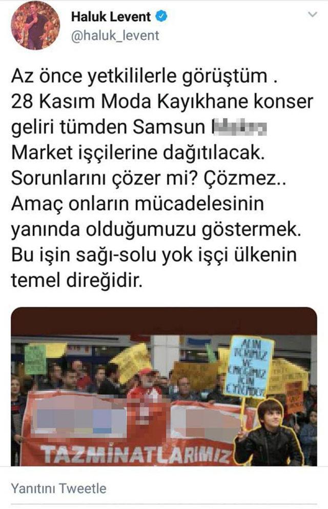 Haluk Levent, işten çıkarılan market zinciri işçileriyle buluştu