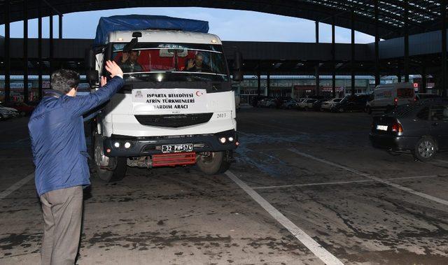 Isparta Belediyesi&rsquo;nden Afrin T&uuml;rkmenlerine un yardımı 1