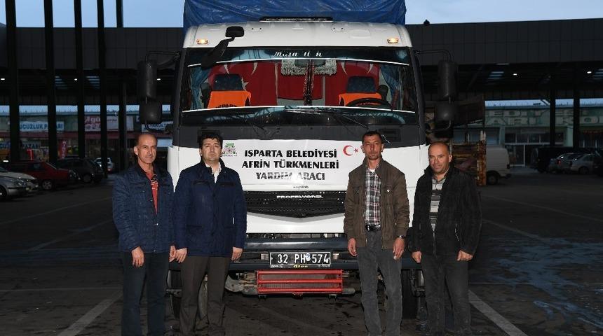 Isparta Belediyesi&rsquo;nden Afrin T&uuml;rkmenlerine un yardımı