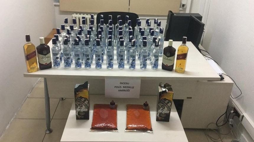 Yılbaşında piyasa s&uuml;r&uuml;lecek 67 adet ka&ccedil;ak i&ccedil;ki ele ge&ccedil;irildi