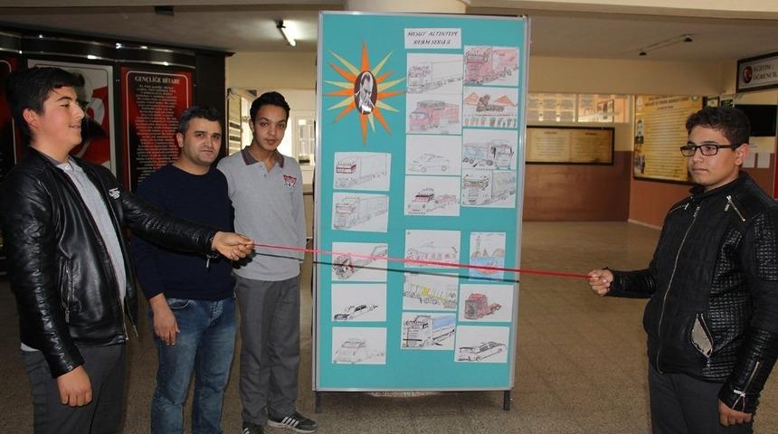 BEP&rsquo;li &ouml;ğrencinin resim sergisi sevinci